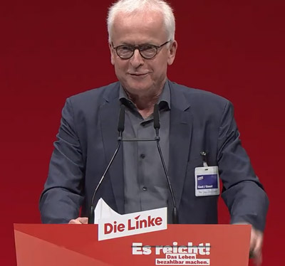 Hans-Jürgen Urban auf dem Parteitag der Linken im Juni 2026